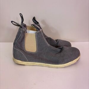 Blundstone Men's Grey Canvas and Cream Pull On Boots Size 9.5